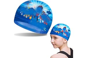 UHDS Cuffia Piscina Bambino, Cuffie Piscina Bambini, Cuffia da Nuoto Unisex, Cuffia da Nuoto da Cartone Animato per Studenti per Bambini