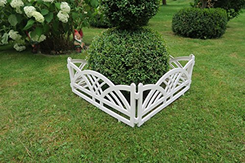 Französisches Flair im Garten mit diesem Zaun in weiß im Set zu 2,40 m Rasenkanten Beeteinfassung Palisade Beetumrandung Zierzaun Gartenzaun - 7