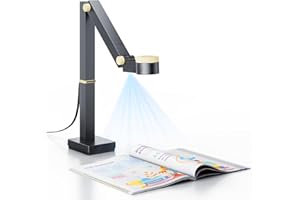 ‎CZUR CZUR 12MP USB-Dokumentenkamera 4K Auflösung, Visualizer mit Dual-Auto-Fokus, 60FPS, A3-Format, LED Licht, MIC, Drehen, Spiegeln, Faltbarer Document Camera für macOS und Windows | Fancy S Pro