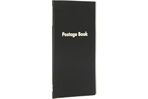 Exacompta - Ref T229Z - Guildhall - Postage Book, 298 x 152mm, 80 Pre-Printed Pages, Case bound Black Cover, Suitable for Recording Letters Sent & Postage Used