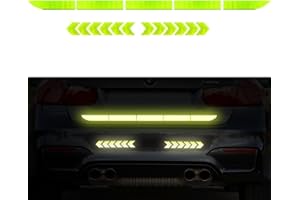 DABBOO 5 StüCk Sicherheitswarnaufkleber FüR Den Kofferraum, Mit 12 Pfeilaufklebern, Hochreflektierende Gestreifte Nachtautoaufkleber, Sicherheitswarnaufkleber (Fluoreszierendes GrüN)