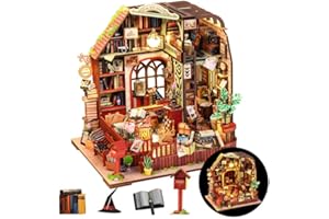 Taimimy DIY Miniature House Dollhouse Greenhouse with Light and Furniture, Mini DIY Miniature House Kit for Adults, Birthday Gift for Women and Girls (Book Gazebo)