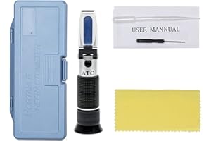 Telituny Réfractomètre de Sucre, 0-90% Brix Meter Réfractomètre Testeur de teneur en Sucre Portable pour Les Boissons aux Fruits au Sucre apiculteurs Miel Condensation Lait Végétales