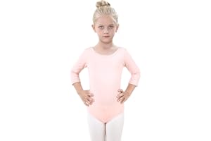 Kefiyis Ballet Leotard for Girls Cotton Dance Leotards Mesh Back Dance Tops Bodysuit Gymnastics Leotards for Toddler Kids