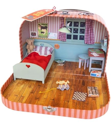 Kit De Maison De Poupée Miniature, DIY 1:24 Réaliste en Bois Mini 3D avec Meubles (Blue Hut