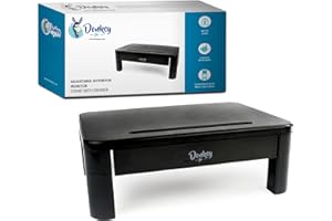 Donkey pc - Soporte Ordenador Sobremesa 3 Alturas Ajustables Monitor Elevador. Soporte portátil Base Monitor con Cajon. Mesa organizadora para Almacenamiento. Soporte Ordenador