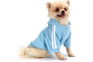QiCheng&LYS Hundemantel Hund Hoodies Kleidung, Pet Puppy Katze Niedlicher Baumwoll Warm Hoodies Coat Pullover (Blau, L)