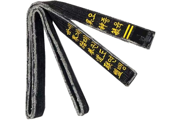 TANZEQI Ceinture noire brodée personnalisée pour arts martiaux, taekwondo, karaté, Moodukkwan, ceinture de lavage vintage