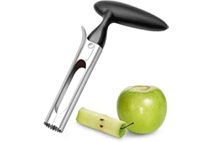 Heanvmyss Descorazonador de Manzanas de Acero Inoxidable,Descorazonador de Fruta Práctico,Herramienta para Quitar el Corazón de la Fruta para Hogar,Cocina,Peras,Verduras(Negro)