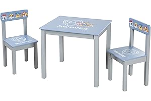 roba Children's Seating Group Paw Patrol - 2 Kids' Chairs + Table for Children - Seating Set/Furniture with Cartoon Dogs - Wood Gray/Blue - from 18 Months