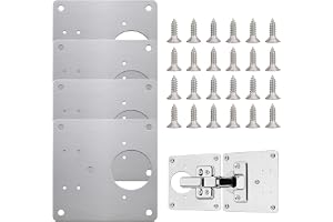4 stycken reparationsplattor av rostfritt stål med skruvar för reparation av dörrar, skåp, möbler, lådor, fönster