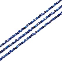 Cheriswelry 3 Fili Di Perline Lapislazzuli Naturali Sfaccettate 2mm, 175pz Per Filo, Distanziatori Rotondi Per Gioielli Fai Da Te, Creazione Bracciali E Collane, Blu - 3