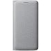 Produktbild Samsung Fabric Flip Folio Wallet Schutzhülle Case Cover mit Kreditkartenfach für Galaxy S6 Edge, silber