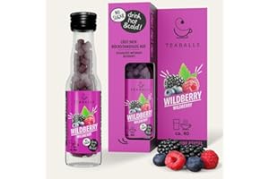 ‎TEABALLS TEABALLS – WILDBERRY – Früchtetee & Eistee ohne Beutel – intensiver Beeren-Geschmack für Wasser, 40 Tassen, zuckerfrei & kalorienfrei, vegan, Sommergetränk & Limonaden-Alternative, Made in Germany