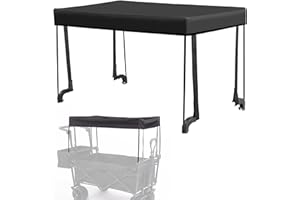 REACHMALL Toldo para jardín, carro, cubierta de parasol plegable, accesorio para carrito de playa, camping, picnic, pesca (negro)