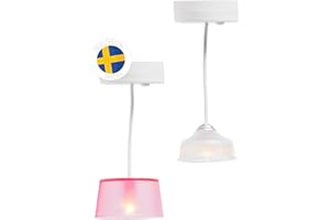 LUNDBY Dolls House Lights Accessories –– Mini LED Lights for Mini Dolls 11 cm – 2 Ceiling Hanging Lamp Battery Lights – Age 4+ – 1:18