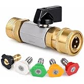 Fieldstar Pressure Washer Nozzle Kit with Connector (5 Spray Nozzles), M22 to 1/4” Quick Connect, High Pressure Car Wash Spra