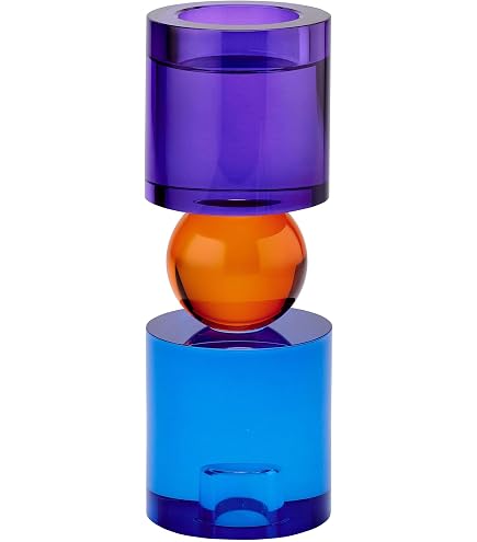 Gift Company Bougeoir Sari Boule Cône, verre cristal, rose, violet, 13