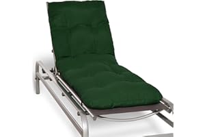 Beautissu Poduszka na Leżak Ogrodowy Flair RL 190 x 60 x 8 cm Materac na Fotel Krzesło Ciemnozielony