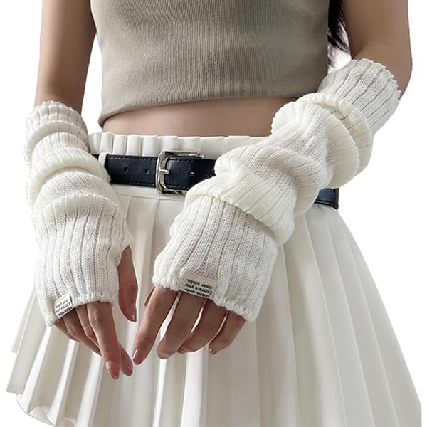 Granjero Gordo Calentadores De Brazos Largos De Punto Para Mujer, Guantes Sin Dedos Con Orificio Para El Pulgar Calentadores De Munecas De Invierno Mitones Calidos Rojo Oscuro