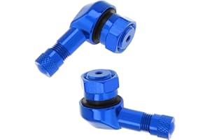 Windance 2Pcs Tiges de valves d'angle pour Motos, Capuchons de tiges d'air à 90 degrés pour Maintenir et détecter la Pression Interne des pneus sans Chambre à air (Bleu)