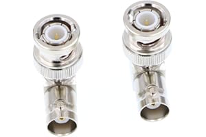 Alvin's Cables Conectores BNC de ángulo recto RF Coaxial BNC Macho a Hembra Adaptador de 90 grados para Cable HD SDI BNC - 2 piezas