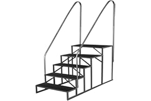 HOTOSYCH Scala a 5 Gradini con 2 Maniglie, Scaletta Portatile per Camper, Scala per Esterni, Scaletto con Corrimano in Acciaio con Portata di 300 Kg