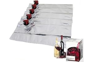 HASALLER Bolsa en caja de 5 litros con grifo de mariposa, 5 bolsas de repuesto para dispensador de bebidas, 5 litros