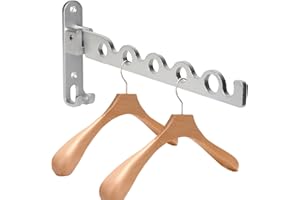 Vueinrg Kleiderhaken Klappbar Wand Kleiderständer Kleiderlüfter Wandkleiderhaken Klapphaken Aluminium Wäscheständer für Waschküche Badezimmer Balkon Außen (Silber)