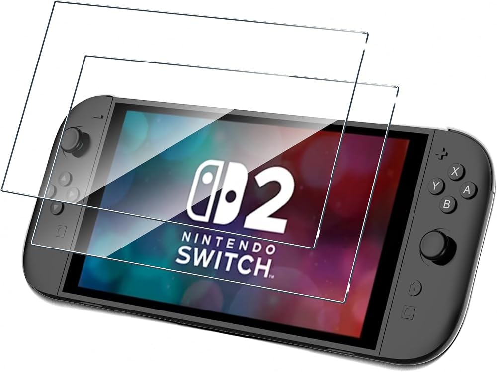 Aiziki Switch 2 Ekran Koruyucu Temperli Cam için Tasarlanmış 2'li Paket, Ultra Dayanıklı, 9H Sertlik Kırılmaz, Çizilmeye Dayanıklı, Nintendo Switch 2 Ekran Koruyucu için Kabarcıksız, Kılıf Dostu