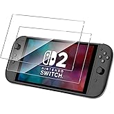 Aiziki Switch 2 Ekran Koruyucu Temperli Cam i&ccedil;in Tasarlanmış 2'li Paket, Ultra Dayanıklı, 9H Sertlik Kırılmaz, &Ccedil;izilmeye Daya