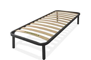 Dormiland® - Rete Letto Ortopedica Singola 80x190 cm, 13 Doghe in Legno e Struttura in Acciaio, 100% Made in Italy