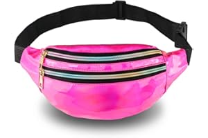 TBoonor Bauchtasche Mode Wasserdicht Gürteltasche Fächer mit Reißverschluss Reflektierender Verstellbarer Gurt Hüfttasche für Damen und Herren Party Festival Sport Outdoor Travel Rosa