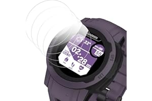 Beukei 4 Pièces Verre Trempé pour Garmin Instinct 2/2 Solar,film verre trempé, Vitre Protection de Anti Rayures, Haute Sensibilité, Sans Bulles, vitre de protection