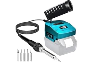 FYJUL Kabelloser Lötkolben für Makita 18V Akku, Schnelles Aufheizen Lötstation mit LED Digitale Display, Mobilität Soldering Iron mit USB&Type-C für Heimwerker, Gerätereparatur, Drahtschweißen(Ohne Akku)