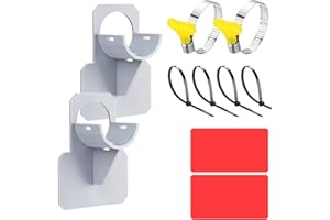 KATELUO 2 supporti tubo piscina, plastica 26-38 mm, fascetta, per Intex e Bestway (grigio)