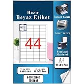 Artlantis A4 Hazır Etiket 48.5x25.4 mm 10 Sayfa 1 Paket 44 l&uuml; Kendinden Yapışkanlı Fotokopi Lazer İnkjet Kağıdı Yazıcılar İ&ccedil;i