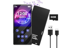 Olycism Lettore MP3 128GB con Bluetooth MP3 Lettore Musicale con Altoparlante HD Integrato Batteria da 450mAh Suono HiFi Funzioni tra cui Radio FM Registrazione Vocale E Books Ideale per lo Sport