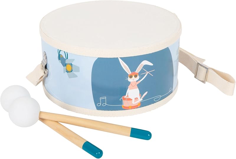 small foot Trommel "Groovy Beats" fĂĽr Kinder, mit verstellbarem Gurt, musikalische FrĂĽherziehung, ab 3 Jahren, 12250