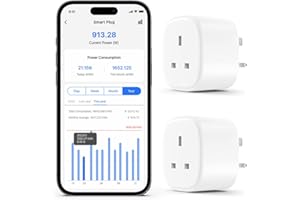 Smart Plug Works with Apple HomeKit Siri, Alexa, Google Home Refoss WiFi Smart Plug Socket with Energy Monitoring Remote Control Timer Plug No Hub Required 13A, 2 Pack