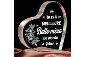 Giftasy Cadeau Belle Mere, Cadeau Fete des Meres - Ornement Coeur Acrylique, Idee Cadeau Belle Maman, Cadeau Future Belle Maman, Cadeau Belle Mère Anniversaire Original