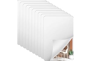 INNOHHUSTLE Acryl Klebespiegel, 10 Stück 15x10cm Selbstklebende Spiegel Flexibler Spiegelfliesen Selbstklebend Bruchsicher Spiegel Kleben Spiegelfolie Wandspiegel zum Aufkleben Klebespiegel für Schrank