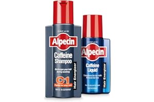 Alpecin Caffeine Shampoo C1 and Liquid | Natural Hair Growth for Men | Energizer for Strong Hair | Hair Care for Men Made in Germany | Set of 250ml Shampoo and 200ml Liquid