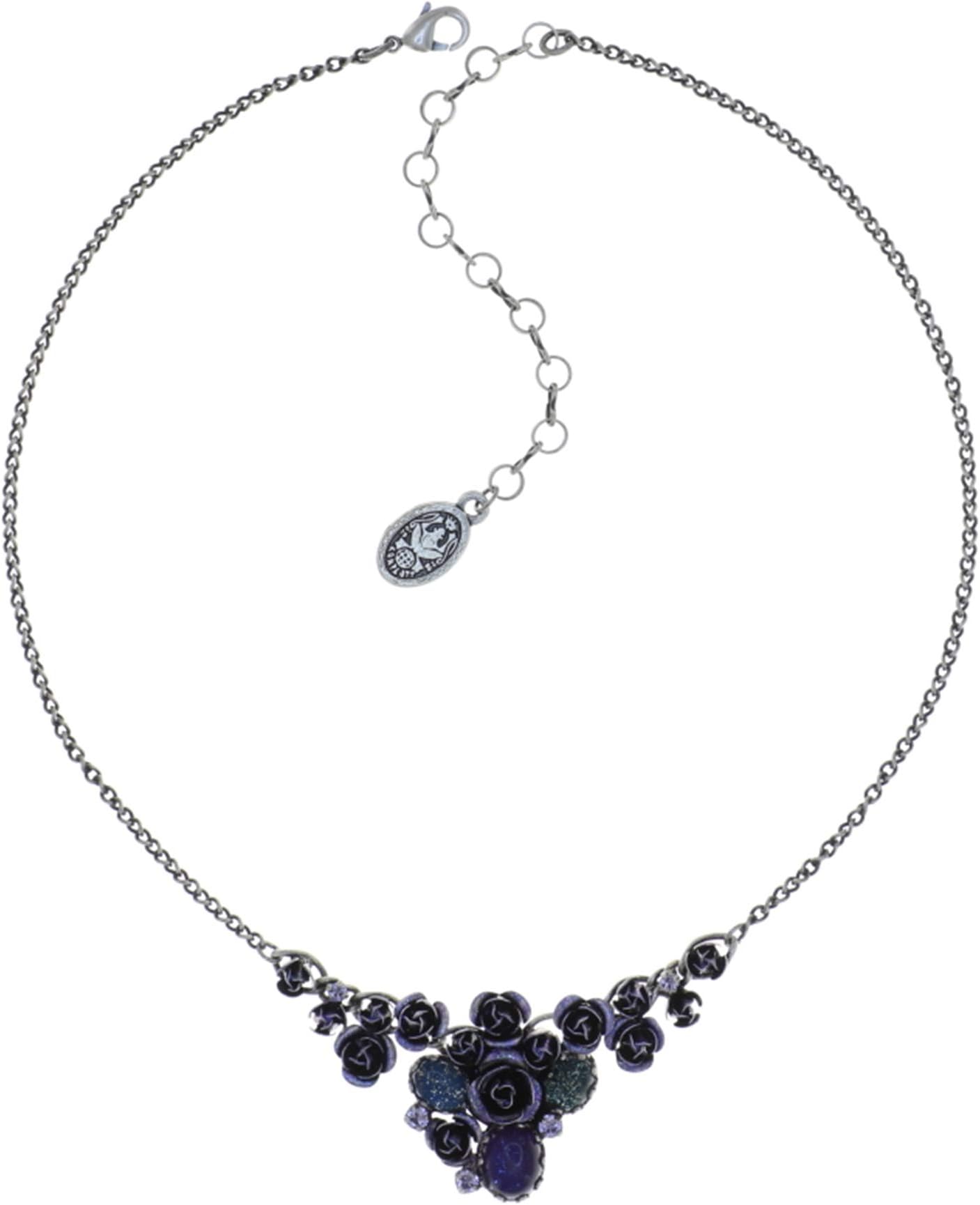 Konplott They Call Me The Wild Rose Necklace with Pendant Exclusive Fashion Jewellery with Swarovski Elements Necklace with Glitter Stones for Women Beautiful Gift