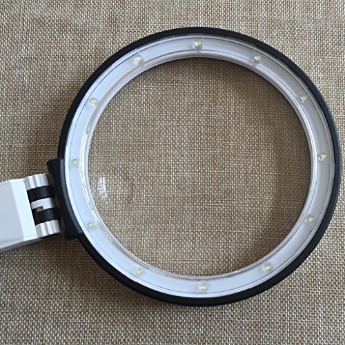 Lupa Plegable De 130mm 5x Con Soporte 12 Leds