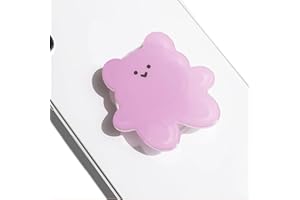 Mezrkuwr® Lindo Oso Forma Ampliable Plegable Teléfono Celular Agarre Soporte Soporte para Smartphone Tablet Accesorios para Teléfono Celular Diseño de Oso Púrpura