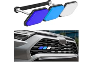 CGEAMDY 1 PC Tri-Color Grille Badge Emblem Decoration, Car Accessories Truck Label Sticker, Universal Compatible with Toyota 4 Runner Tacoma Tundra and Other Mesh or Slotted Grille (Blue）