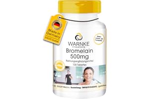 ‎WARNKE VITALSTOFFE Bromelain 500mg - 100 Tabletten - 1200 F.I.P - natürliches Ananasenzym - vegan & hochdosiert | Warnke Vitalstoffe - Deutsche Apothekenqualität