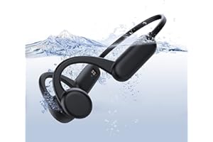 HCMOBI Casque Conduction Osseuse Natation,Casque sans Fil Bluetooth 5.2 avec Microphone, Casque de Natation IPX8 et mémoire 8G intégrée, Lecteur MP3 pour la Natation(Noir)