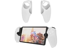 FDHYFGDY Funda de Silicona Antideslizante para Consola de Juegos Sony PS5 Playstation Portal/PS Portal, Funda de Silicona con Mango Dividido a Prueba de Aceite, a Prueba de Sudor y (Blanco)